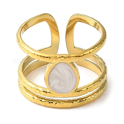 Anillo de puño abierto de acero inoxidable 304 con revestimiento iónico (IP) para mujer&nbsp;RJEW-F166-15G-01