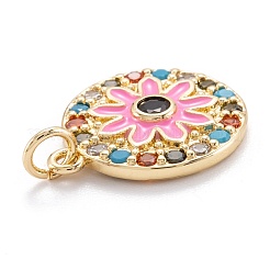 Vrais pendentifs en laiton plaqué 18k or véritable micro pavé zircone cubique&nbsp;ZIRC-M114-51G-02