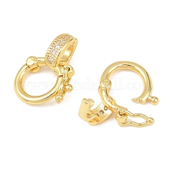 Messing Micro Pave klare Zirkonia Twister Verschlüsse&nbsp;KK-L265-01G
