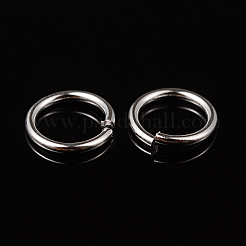 Offene Biegeringe aus silberfarben plattiertem Messing&nbsp;X-JRC8MM-S