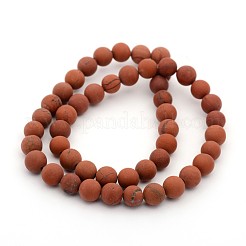 Bereift Klasse A natürliche rote Jaspis runde Perle Stränge&nbsp;G-M272-17-8mm
