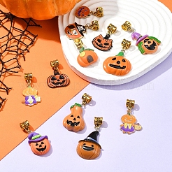 Ciondoli pendenti europei in lega di smalto e resina a tema Halloween&nbsp;PALLOY-FZ00014