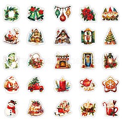 50 autocollant en papier à dessin animé sur le thème de la veille de Noël&nbsp;X-DIY-P085-11