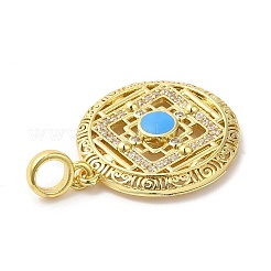 Zircone cubique en laiton plaqué en rack avec pendentifs en émail&nbsp;KK-Q772-19G