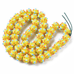 Undurchsichtige handgefertigte holprige Bunte Malerei-Perlenstränge&nbsp;LAMP-T007-18-A03