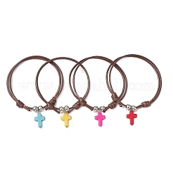 Gefärbte synthetische türkisfarbene Charm-Armbänder für Frauen&nbsp;BJEW-TA00567