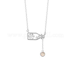 925 Sterlingsilber-Pavé mit klarem Zirkonia und handgefertigtem Bunte Malerei-Schneeflocken-Flaschenanhänger für Damen&nbsp;FS-WGE52FE-01