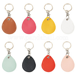 8 Stück 8 Farben PU-Leder und Legierungsanhänger&nbsp;KEYC-TA0001-31