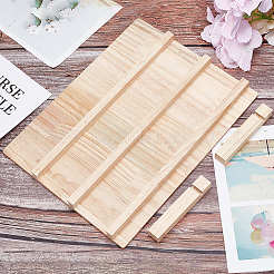 3-stöckige rechteckige Holz-Ohrring-Display-Kartenständer&nbsp;EDIS-WH0029-78