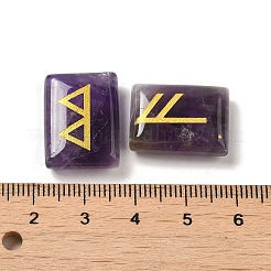 Pierres runes d'améthyste naturelle rectangulaires&nbsp;G-K335-06B