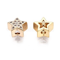 Perle di zirconi cubici trasparenti in micro pavè di ottone&nbsp;LS-KK-Q764-008