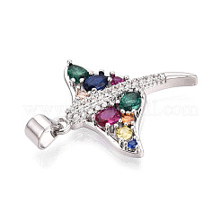 Colgante micropavé cubic zirconia de latón&nbsp;KK-T080-10P
