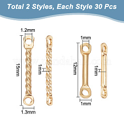 60 pieza 2 estilos 201 dijes de conector de acero inoxidable&nbsp;STAS-UN0052-42