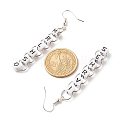 Palabra ivrhes aretes colgantes largos de latón para mujer&nbsp;EJEW-JE04753
