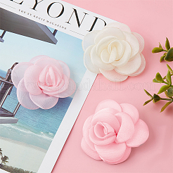 4 stücke 2 farben abnehmbare künstliche rose organza schuh dekoration&nbsp;AJEW-CP0001-82