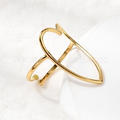 5 bague manchette ouverte en acier inoxydable 304 pour femme&nbsp;RJEW-K313-12G