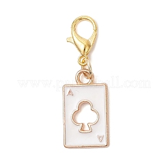 2 pendentif décoratif en alliage émaillé en forme d'as de trèfle&nbsp;HJEW-JM04275