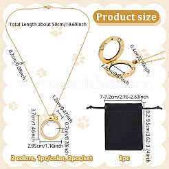2 collier chaîne câble en acier inoxydable 304 2 couleurs&nbsp;NJEW-NB00010