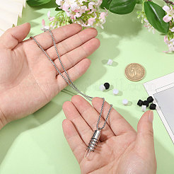Collier avec pendentif en forme de bouteille de parfum en forme de colonne creuse en acier inoxydable 316&nbsp;NJEW-PH0001-39