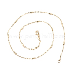 Halskette aus Messingsäulengliedern und Kabelketten für Damen&nbsp;NJEW-P265-31G