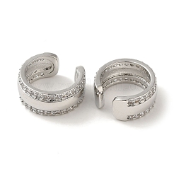 Pendientes chapados en latón con micro pavé de circonita cúbica transparente para mujer&nbsp;EJEW-P280-06P