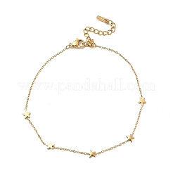 Bracciali a maglie a stella in acciaio inossidabile 304 per donna&nbsp;BJEW-K237-20G