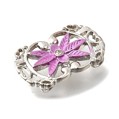Messing Kristall Strass oval mit Blume mehrsträngige Verbinder&nbsp;KK-P306-14P