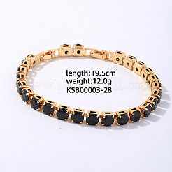 Bracelets hip-hop en laiton avec micro-maillons en zircone cubique pour hommes et femmes&nbsp;FX8797-28