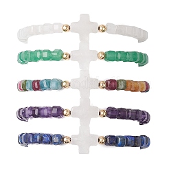 Bracciali elasticizzati con pietre preziose naturali per uomo donna&nbsp;BJEW-JB12245