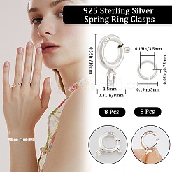 8 pièce de 925 fermoirs à ressort en argent sterling&nbsp;STER-CN0001-33A