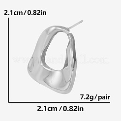 Pendientes ovalados de moda de acero inoxidable 304 para mujer&nbsp;RE6762-1