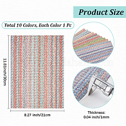 10 pz 10 colori fogli di tessuto in similpelle PVC&nbsp;DIY-CL0001-97B