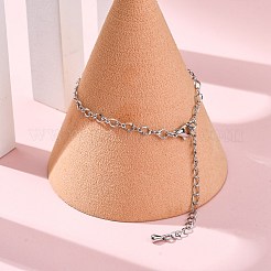 Pulseras de cadena de eslabones de latón chapado en rack para mujer&nbsp;BJEW-G735-16P