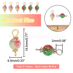 100 Stück 2 Farben sprühlackierte Harz-Verbinder-Charms&nbsp;FIND-AR0003-09