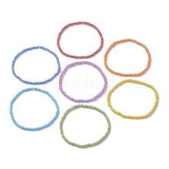 7 braccialetto con perline di vetro stile arcobaleno da donna&nbsp;BJEW-JB10067