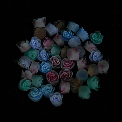 Cabochons décodés en résine époxy opaque lumineuse&nbsp;CRES-M032-03A