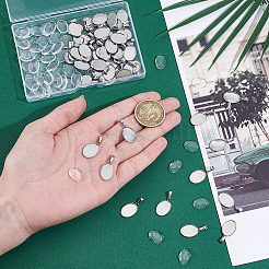 50 Stück Cabochon-Fassungen für Anhänger aus 304 Edelstahl&nbsp;STAS-UN0064-64