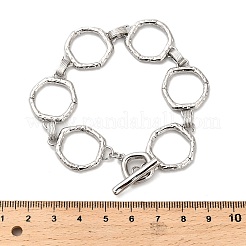 Bracelets à maillons hexagonaux en laiton pour femmes et hommes&nbsp;BJEW-G740-05P