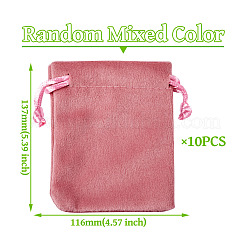 10 pochette de rangement à cordon en velours pour bijoux&nbsp;ABAG-TA0001-31C