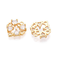 Pendentifs avec zircon cubiques à micro-pavés en laiton&nbsp;KK-N263-55G