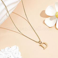 1 collar con colgante de letra de acero inoxidable 304&nbsp;NJEW-LP0001-38D-G