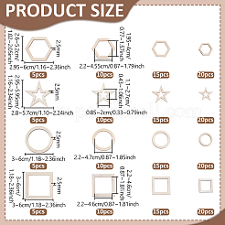 200 Stück 16 Stile Holzplatten&nbsp;WOOD-PH0003-95