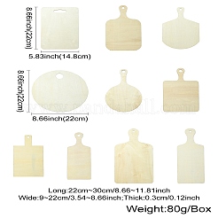 10 Stück 10 Stile rechteckiges Mini-Schneidebrett aus Holz mit Griff&nbsp;AJEW-CJ0001-51