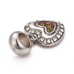 304 Edelstahl Kristall Strass europäischen baumeln Charms&nbsp;STAS-F278-08P