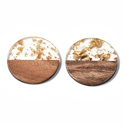 Colgantes de resina transparente y madera de nogal&nbsp;X-RESI-T023-10-A01