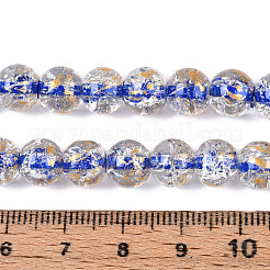 Brins de perles de verre transparentes craquelées&nbsp;X1-GLAA-N030-8mm-01D