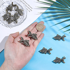 10 Stück Messingfischfiguren-Ornamente&nbsp;DJEW-ME0001-13AB