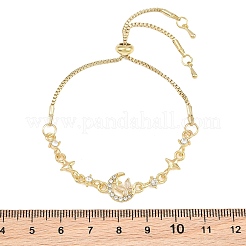 Verstellbare Armbänder aus einer Legierung mit klarem Zirkonia-Pavé und Schmetterlingsschieber für Damen&nbsp;AL-CBA3C8B-10G