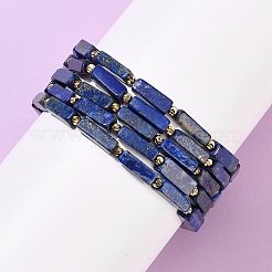 Lapis natural cuenta de lapislázuli estiran pulseras&nbsp;BJEW-F523-04