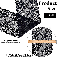 Rubans en dentelle élastique à fleurs en polyester&nbsp;SRIB-WH20020-012A